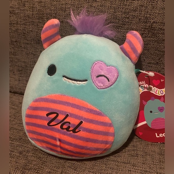 Custom Squishmallow 6 Inch Plush with Name added - Blue Monster Leon - Picture 2 of 4